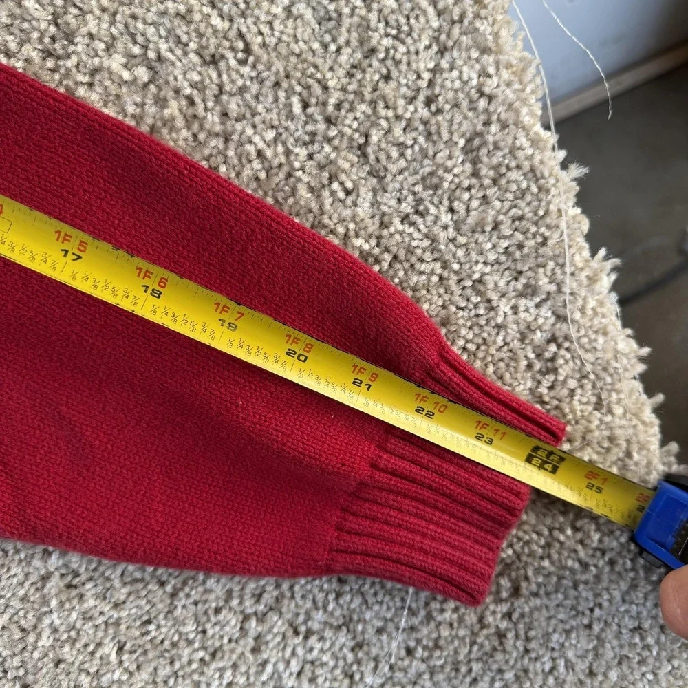 Polo Ralph Lauren Sweater Mens XL Red Tight Knit Crewneck Pullover Logo
